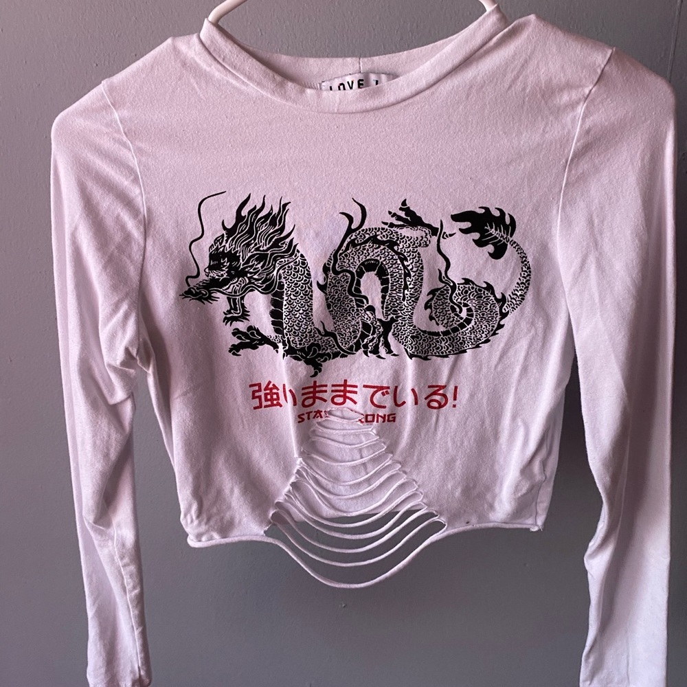 Crop top is from Love J with Japanese writing.